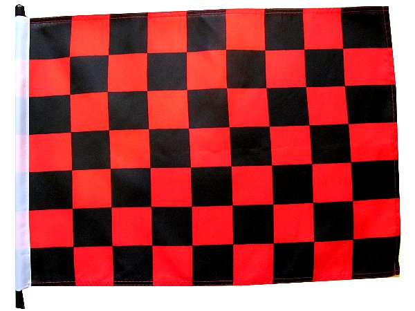 Black and red checker golf cart Flag